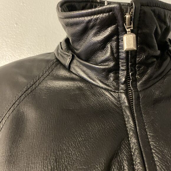 Blushe Vintage Women's Leather Jacket Size Lg 
 By Spiegel Black - Picture 1 of 6